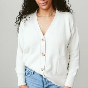 Women's Cream Cardigan Sweater